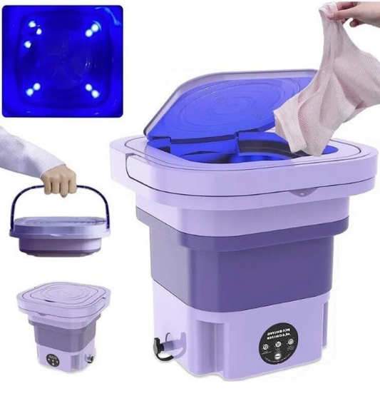 Mini Lavadora Portátil 8 L Morado Lavado Y Centrifugado